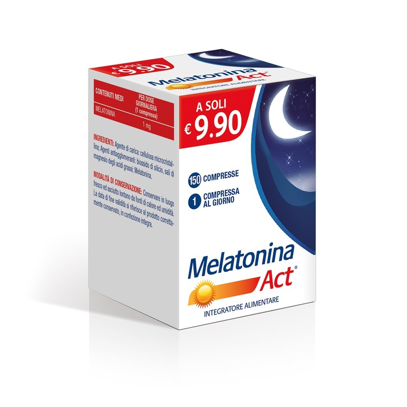 Melatonina Act 1mg, Integratore Alimentare a Base di Melatonina 1MG,