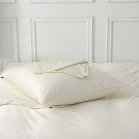 MILDLY Cushion Cover 40 x 80 cm Cotton Satin, Pillowcases 2-Piece with Zip, Oeko-Tex Certified, Soft and Comfortable, Beige