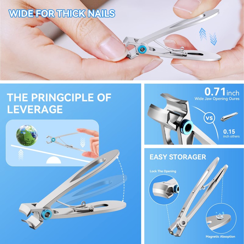 INXEN Professional Nail Scissors Set, Stainless Steel Manicure Nail Clippers,