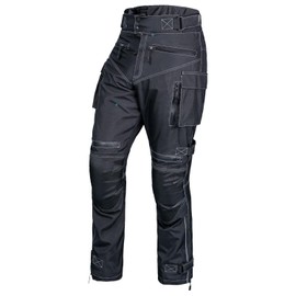WICKED STOCK Mens Waterproof Armored Motorcycle Riding Dual Sport Pants Protective CE Level-1 Black