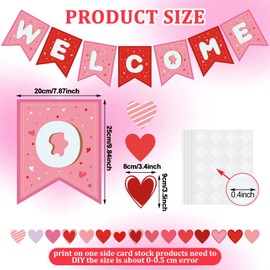 67 Pcs Valentine‘s Day Welcome Classroom Bulletin Board Decor Welcome Valentine‘s Day Theme Classroom Decor Colorful Hearts Cutouts Welcome Cutouts for School Chalkboards Wall Decor (Heart)