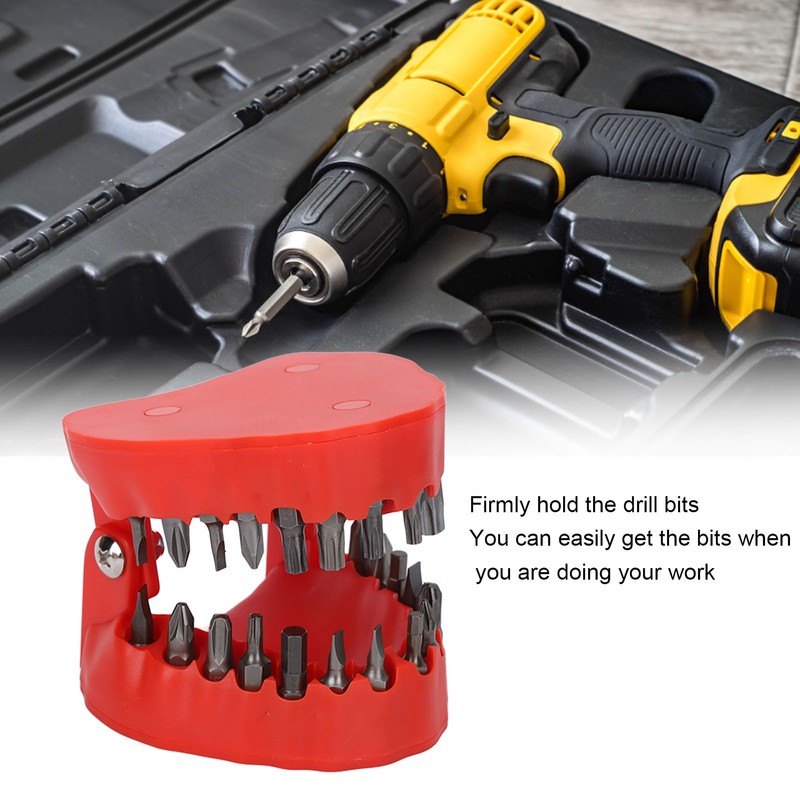Denture Drill Bit Holder Teeth Model Shaped Full Opening Screwdriver
