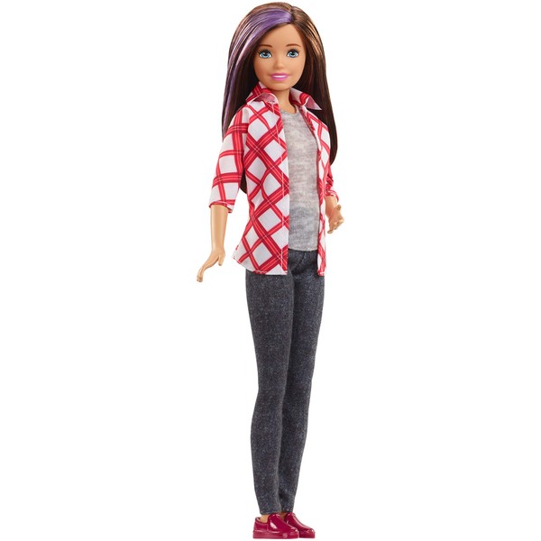 ​Barbie Dreamhouse Adventures Skipper Doll, Approx. 11-Inch, Brunette in Plaid Shirt and Black Pants, Gift for 3 to 7 Year Olds