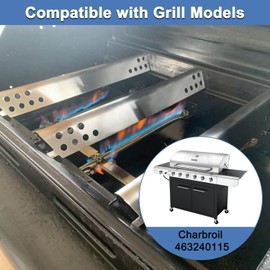 Adviace Replacement Parts for Charbroil 463240115 6-Burner Gas Grill, Grease Tray & Burner & Igniter & Heat Shield & Carryover Tubes for Char-Broil 463240115 Advantage Grill