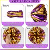 Hanaive 3 Pcs Cheerleading Pom Poms and Large Cheerleader Hair