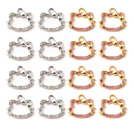 SMKT Bulk Cute Jewelry Making Supplies Crystal Pendants for Bracelet Cute Charms for Bracelets Women Charms Anime Cat Pendant (Cat)