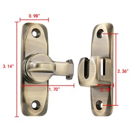 Barn Door Latches,90/180 Degree Gate Lock,Zinc Alloy Right Angle Door Lock Latch,Flip Gate Latches Hardware,Door Security Sliding Door Latch Lock fo Cabinets,Bathroom (Bronze_1 Pack)