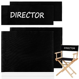 Irenare 2 Set Directors Chair Canvas Replacement Black Movie Chair Seat and Back Replacement Covers for Outdoor Shooting Makeup Indoor Casual Home Stool Protector