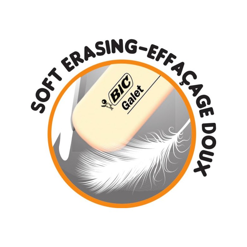 BIC Radierer Galet aus synthetischem Kautschuk, 58 x 28 x