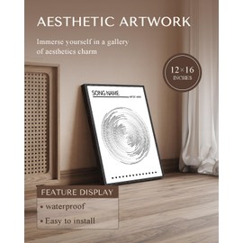 VIYYIEA Abstract Framed Canvas Print Wall Art Black and White Records Music Wall Decor Minimalist Art Room Décor Modern Chic Wall Pictures Aesthetic for Living Room Bedroom Bathroom 12x16 inch