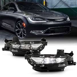 AKKON - Fit 2015-2016 Chrysler 200 15-16 OE Style [Full LED] Fog Lights Lamp Set Front Bumper w/Universal Switch