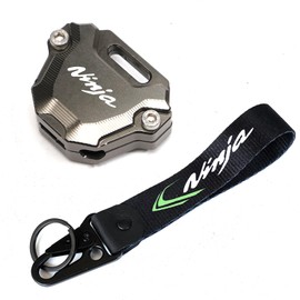 ZYAKOMO Fit For Ninja 500 Ninja 650 Ninja 400 Ninja 1000SX ZX10R ZX6R ZX4RR ZX4R CNC Motorcycle Keychain Key Case Cover (Grey)