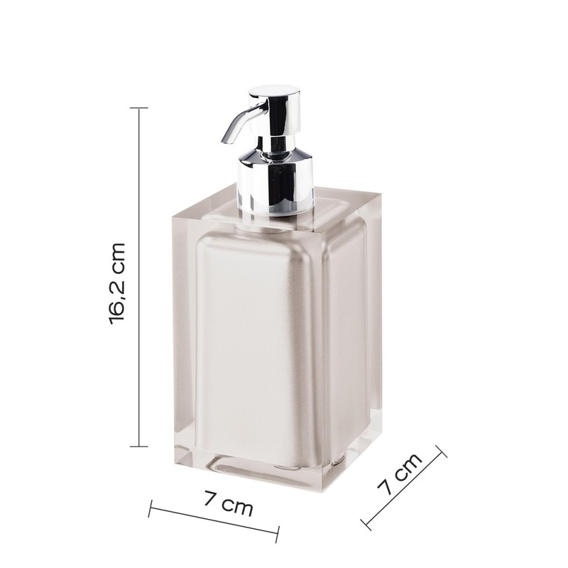 Gedy Bathroom Soap Dispenser, Resin, Grey (Light Taupe), 16.2 x