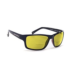 Coyote Eyewear BP-13 Polarized BiFocal Sunglasses UV Protection Sunglass Readers, Black & Yellow, Medium