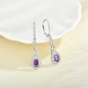 Lwsary Oval Cut Dangle Drop Earrings 925 Sterling Silver Amethyst