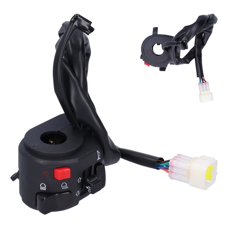 7/8in Motorcycle Handlebar Switch Horn Button Headlight Turn Signal Fog