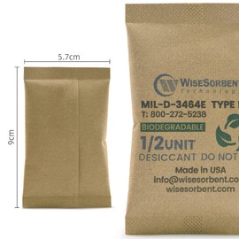 Wisesorb Kraft Clay Desiccants Packs for Safe, 17 Gram 20 Pack Dehumidifier for Gun Safe, Military Grade Moisture Absorbers, Conforms to MIL-D-3464E Type I & II Absorbents