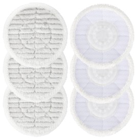 Replacement Steam Mop Pads for Shark S6002UK Steam Mop, Reusable Steam & Scrub All-in-One Cleaning Pads, Scrubbing and Sanitizing Rotating Power Pads for All sealed hard floors (6PCS)