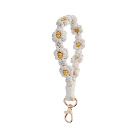 AOKSUNOVA Key Ring Band Key Chain Macrame Key Chain Short Key Chain White
