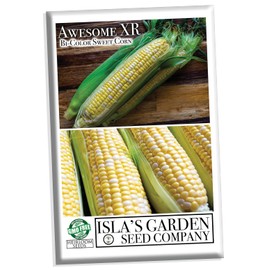 "Awesome XR" Bi-Color Sweet Corn Seeds for Planting, 50+ Seeds Per Packet, (Isla's Garden Seeds), Non GMO Seeds, Botanical Name: Zea mays, Great Home Garden Gift