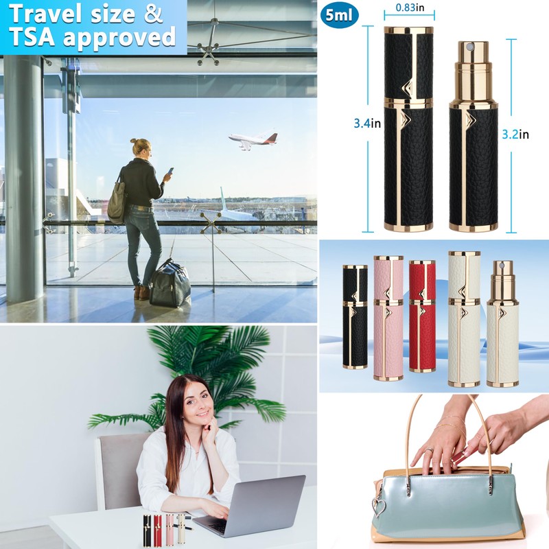 Qavhun Refillable Travel Perfume Atomizer Bottle - 5ml Luxury Pocket