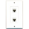 RiteAV - 2 Port Cat5e Ethernet White Wall Plate Decorative