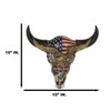 Western Patriotic Bull Cow Skull W/ American Flag Bald Eagle