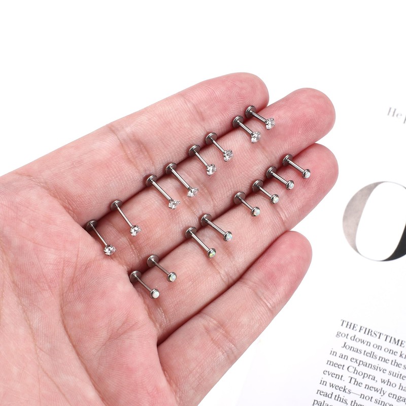 Adramata G23 Titanium Lip Piercing Labret Piercing Threadless Insertion Monroe