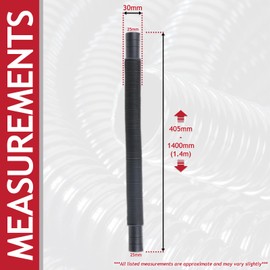 SPARES2GO Universal Extra Long Bath Sink Overflow Tube Flexible Extendable Hose Pipe (405mm - 1.4m)