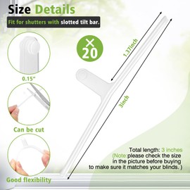 Maasechs 20 Pcs Shutter Repair Slider Connector with Slotted Tilt Bar for Polysatin Plantation Shutter Repair Kit Replacement Parts1 Connect 3 Inch Long