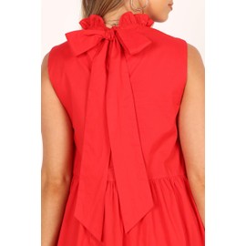 Petal & Pup Women's Bradshaw Tiered Mini Dress, Red/Pink, Large