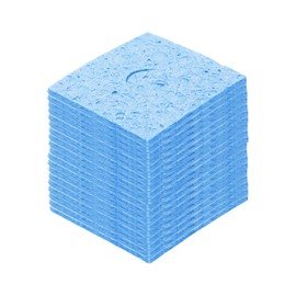 QUARKZMAN Pack of 15 Soldering Sponge 6 x 6 cm Square with Holes Blue Extra Thick Cleaning Pads Soldering Tip Replacement for Cleaning the Soldering Iron