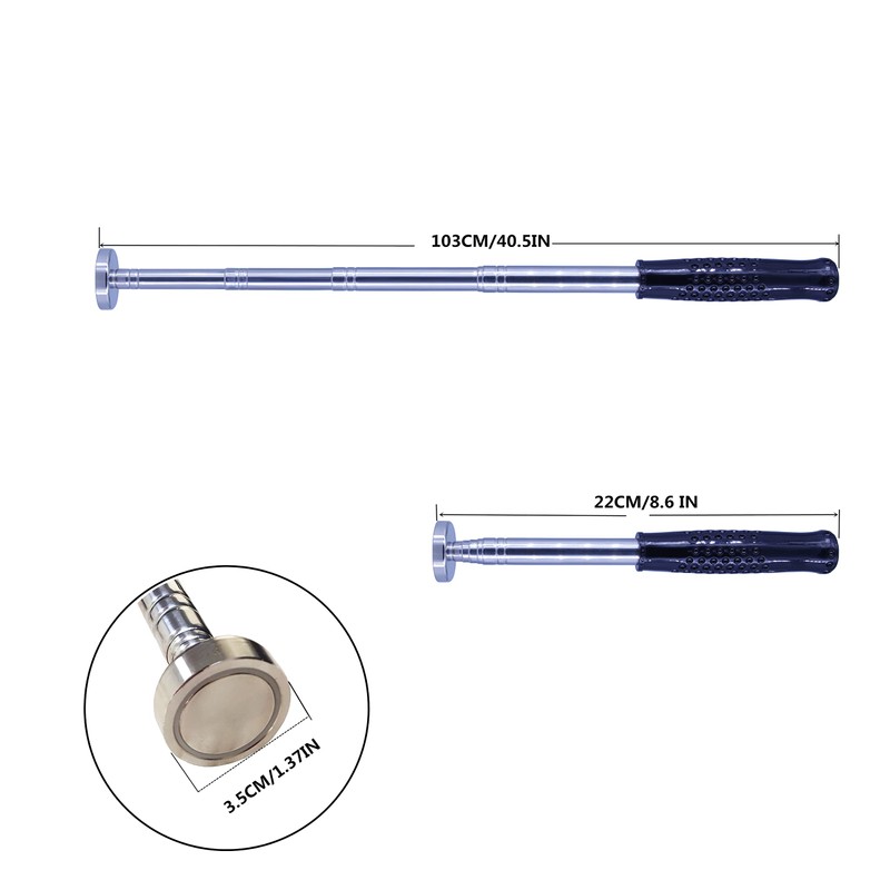 Telescoping Magnetic pickup Tool Heavy 41" long 35lb suction magnets