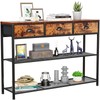 Furologee Entryway Table, 38'' Console Sofa Table with 3 Fabric