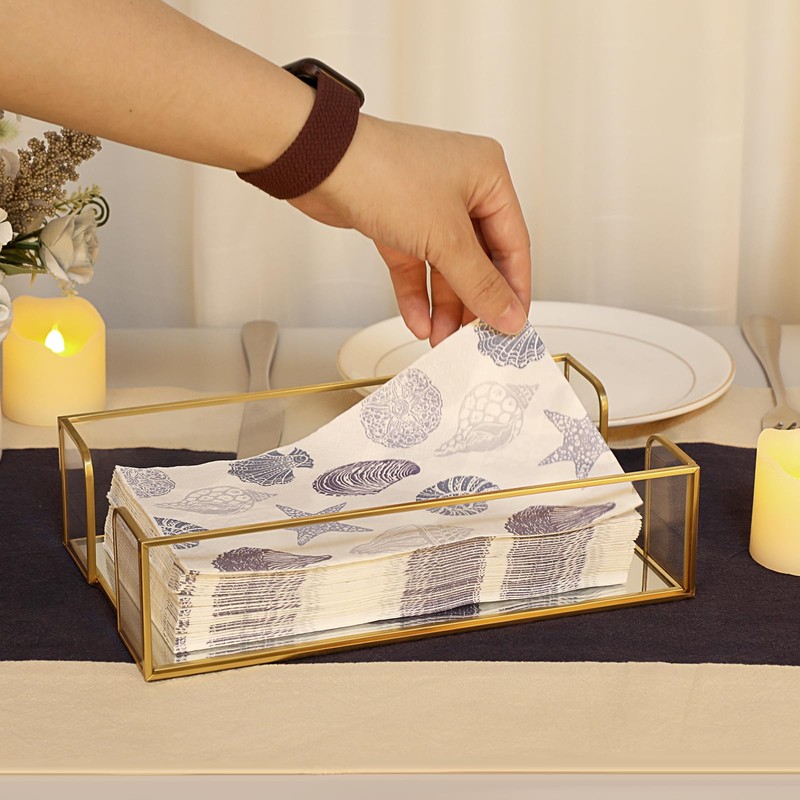 Sumnacon Napkin Holder,Glass Napkin Holder Table,Stylish Guest Towel Holder for
