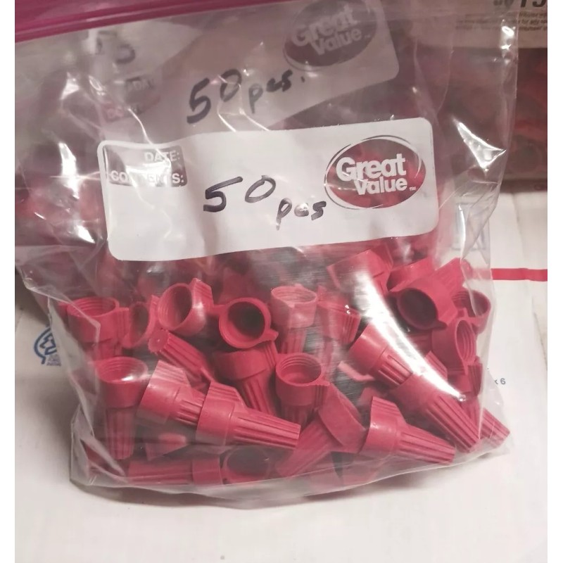 IDEAL WT52-500JR Red Wing-Nut Wire Connectors 50pcs.