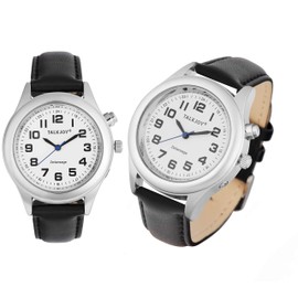 TalkJoy Leather Bracelet Women's Talking Watch Silver Watch Seniors Blind Watch Voice Function, silver, Strap.