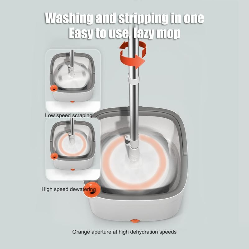KZKR Spin Mop and Bucket System with Dual Compartment Mop