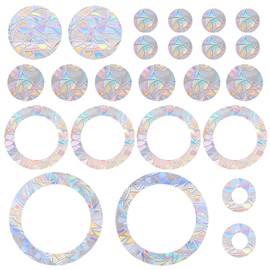 Pack of 24 Circle Prism Window Bird Protection Stickers for Glass Panes, Window Stickers for Bird Strikes, Anti-Collision Stickers, Rainbow Window Film, Stops Birds Flying in Windows