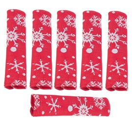 CAXUSD 6pcs Christmas Refrigerator Handle Covers Snowflake Pattern Door Handle Protectors Washable Reusable Easy to Install for Kitchen Decoration Appliance Protection