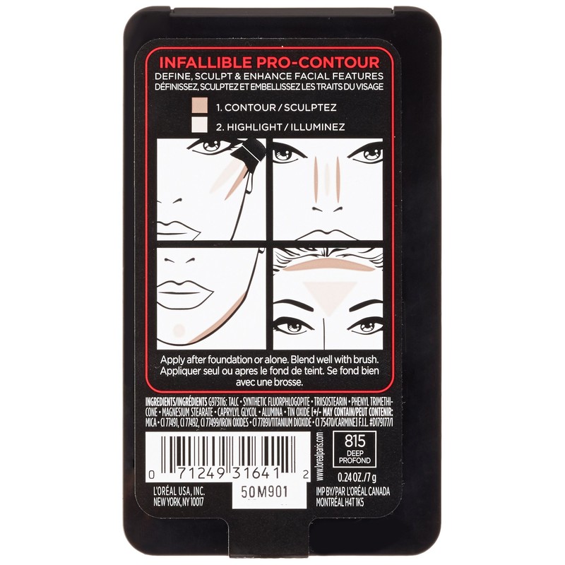 L'Oréal Paris Infallible Pro Contour Palette, Deep/Profound, 0.24 oz.