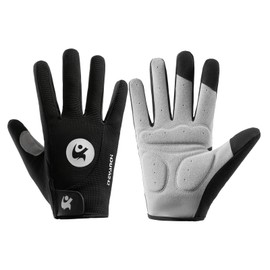 SUJAYU Full Finger Cycling Gloves Mountain Bike Gloves, Racing Gloves MTB Gloves Dirt Bike Gloves Cycling Gloves for Men Bicycle Gloves Men, Full Finger Workout Gloves Men (Black, X-Large)