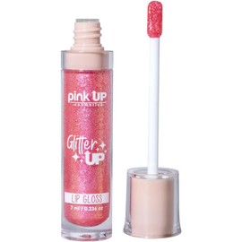 PINK UP Glitter Up Gloss Labial Brillo hidratante Efecto Húmedo Con glitter para labios Glitters de larga duración Acabado tornasol y destellante Color Star Dust 7ml PKGU5