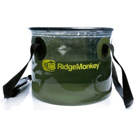 RidgeMonkey Foldable Fishing Bucket for Carp Fishing 10L Perspective Collapsible Bucket