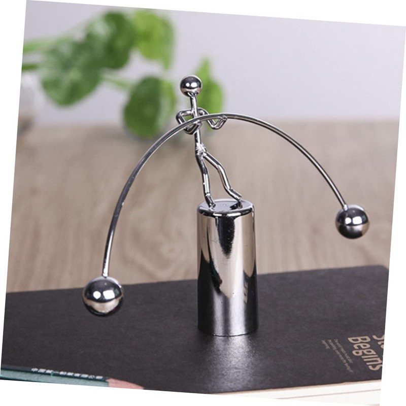 ORFOFE Balance Cylinder Weightlifting Man Tumbler Iron Desktop Ornament Metal