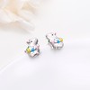 HOOHWE Capybara Earrings 925 Sterling Silver Capybara Swimming Ring Stud