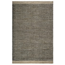 Fab Habitat, Indoor/Outdoor Floor Rug - Handwoven, Made from Recycled Plastic Bottles - Kingscote/Black & Beige, 4' x 6'