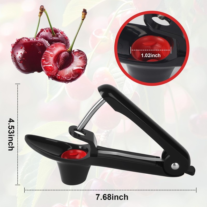 Cherry Pitter, Stainless Steel Cherry Stone Remover, Quick & Clean