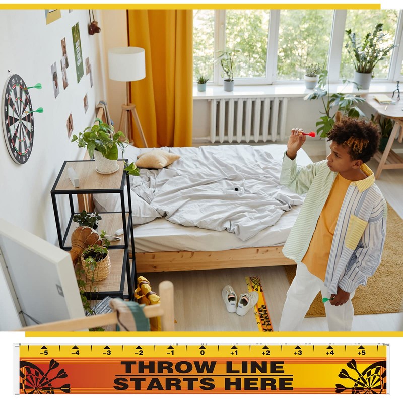 Lewtemi 2 Pcs Dart Board Throw Line Floor Sticker PVC