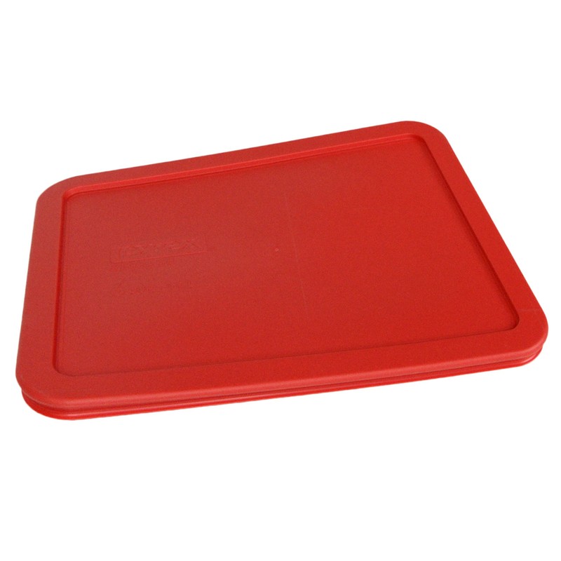 Pyrex 7211-PC Red 6 Cup Rectangular Plastic Lid (2, Red)